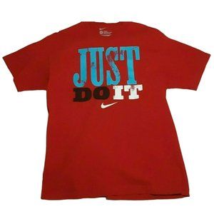NIKE Mens JUST DO IT T Shirt Red Size Large Loose